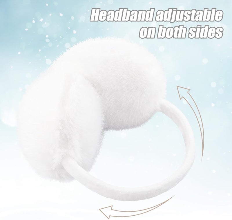 YATANAM Ear Muffs for Women Faux Fur Winter Girls Earmuffs Fluffy Adjustable Ear Warmers Cute Ear Covers - Image 4